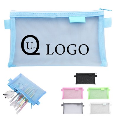 Mesh Pencil Pouch With Zipper Closure