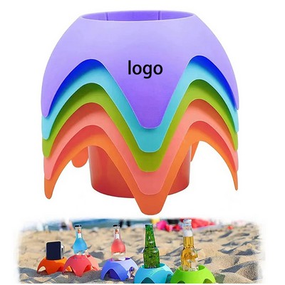 ABS Creative Beach Sand Coasters Drink Cup Phone Holders