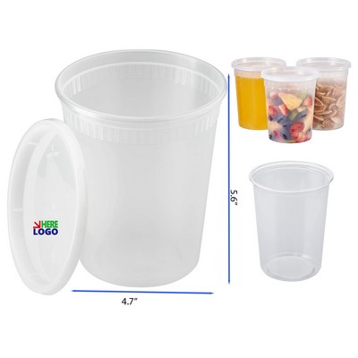 32 Ounce Plastic Disposable Food Container With Lid