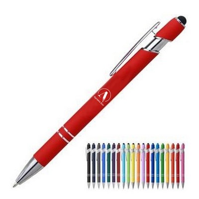 Soft-Touch Aluminum Pen w/ Stylus