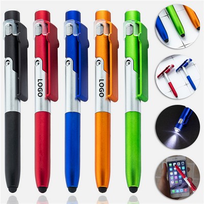 4 In 1 Smartphone Stand LED Ballpoint Pen & Stylus