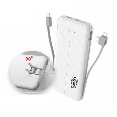 Portable 10000mAh Charger with Integrated Plug