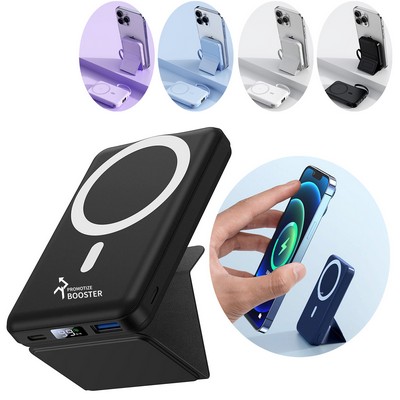 Magnetic Wireless Portable Charger, Foldable 10000mAh Battery