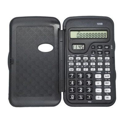 Dual-Function Plastic Scientific Calculator with LCD Clock