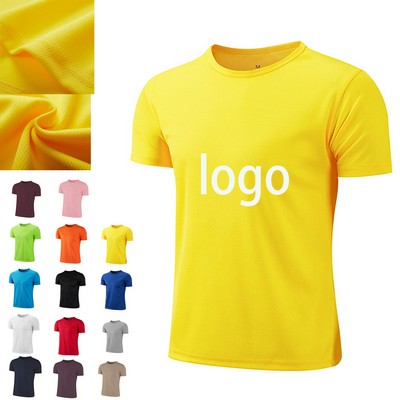 Quick Dry Sleeve Sports Gym Athletic T-Shirt Breathable