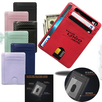 RFID Blocking Leather Front Pocket Wallet