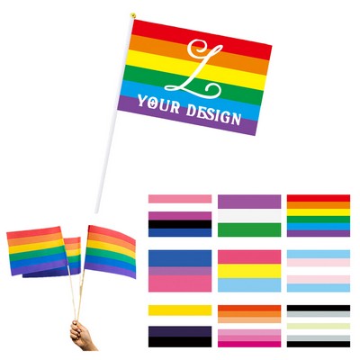 Rainbow Gay Pride Stick Flag