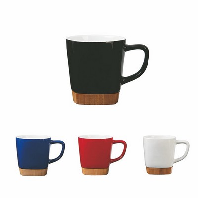 11 Oz Ceramic Mug with Removable Bamboo Coaster