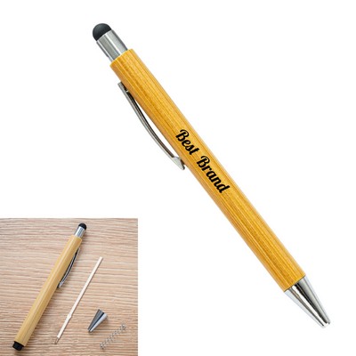 Bamboo Stylus Pen With Touch Screen Functionality