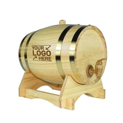 5L Wooden Aging Barrel w/ Stand for Liquor Spirits Beer Wine