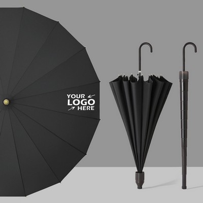 16 Ribs Windproof Umbrella With Waterproof Cover