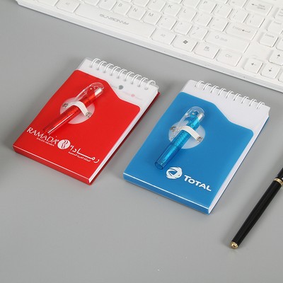 Mini PP spiral notebook with pen