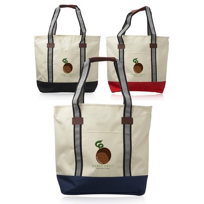 Large Sea Coast Polyester Tote Bags