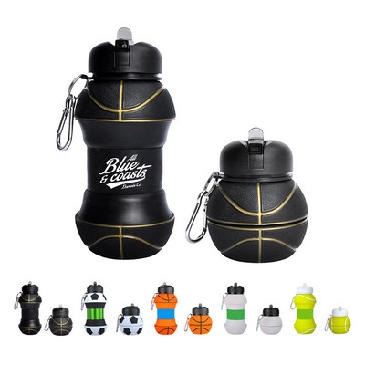 18 Oz Kid Collapsible Silicone Water Bottle