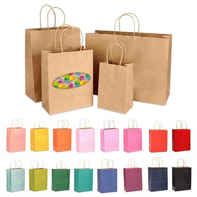 Kraft Paper Shopping Tote Bags with Durable Handles