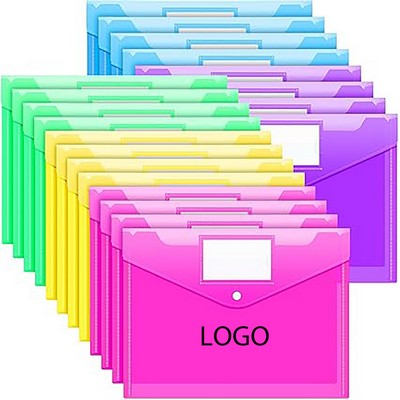 A4 Size Plastic File Folder With Label Pocket