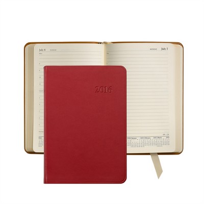 Daily Journal Appointment Book W/ Premium Traditional Leather (5 1/2"x8")