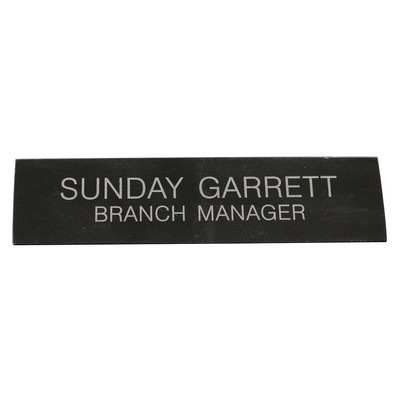 Jet Black Marble Triangular Name Plate (8"x2"x2")