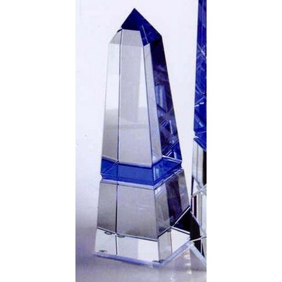 Blue Optic Crystal Obelisk Award