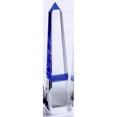 Square Inch Blue Optic Crystal Obelisk Award