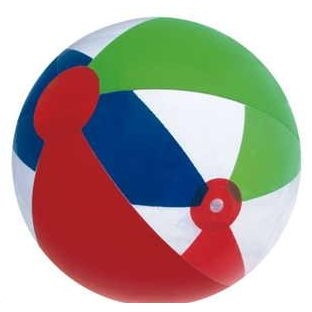 16" Inflatable Transparent and Solid Mixed Beach Ball