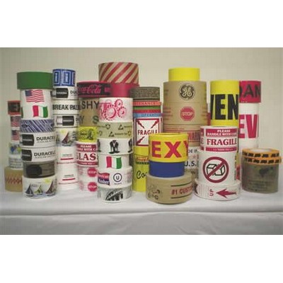 Custom Printed Colored 2.2mil PVC Tape w/Natural Rubber Adhesive 2" x 110yd