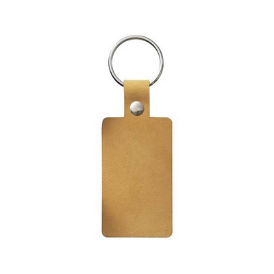 Nubuck Leather Large Rectangle Riveted Key Tag (1 1/2"x3 1/4")