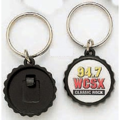 Black Bottle Cap Bottle Opener Key Chain