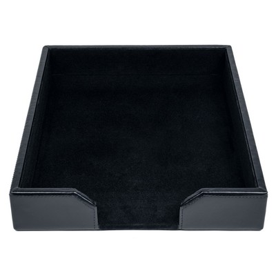 Bonded Leather Black Letter Tray