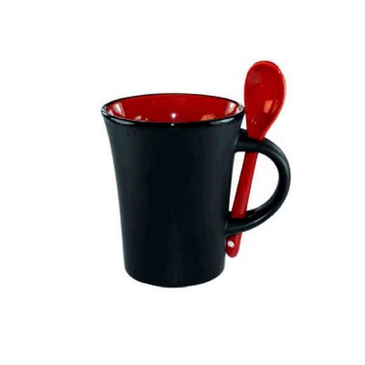 9 Oz. Hilo Spoon Mug Black Out/Red In