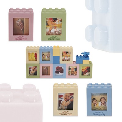 Pastel Jigsaw Architectural Puzzle Block Photo Frame with Water (2 of 1-3/4" x 2-1/8" Photos)