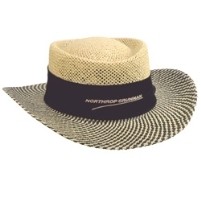 Two Tone Straw Gambler Golf Hat