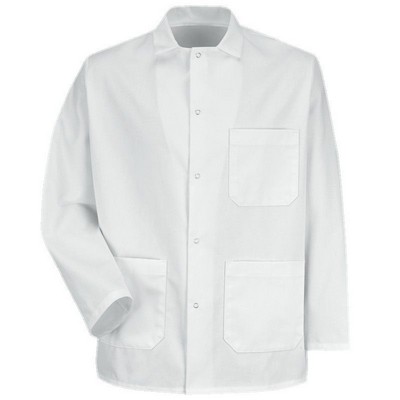 Red Kap™ Five Gripper Front Short Butcher Coat - White