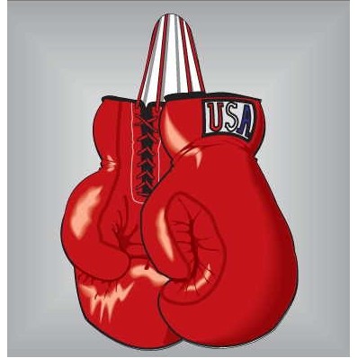 Boxing Gloves Metal Photo Magnet w/ Magnetic Back (2.5" Square)