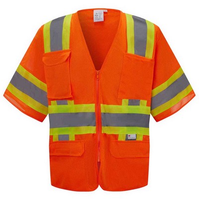 3C Products ANSI/ISEA 107-2015 3M Class 3 Safety Vest With Pockets