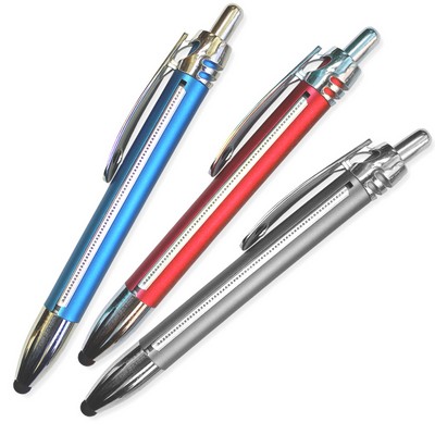 Stylus Banner Pen w/ Curved Pocket Clip