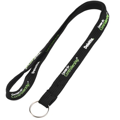 1/2" Black Tubular Lanyard (12 Mil)