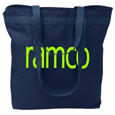 Large Tote Bag w/ Zipper - Navy