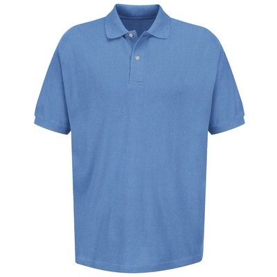 Red Kap™ Men's Short Sleeve Basic Piqué Polo w/No Pocket - Blueberry Blue