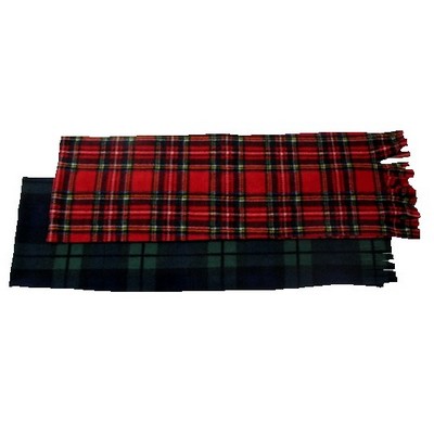 Canadian Made Plaid Tassel Fleece Scarf