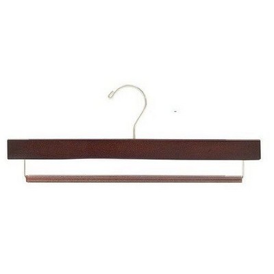 Walnut & Chrome Wooden Pant Hanger w/Non-Slip Bar