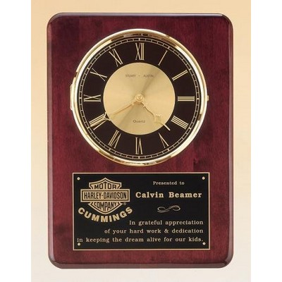 Rosewood Piano Finish Vertical Wall Clock 12 x 15"