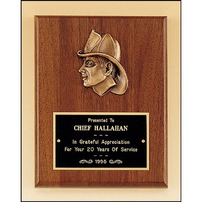 Fireman Award with Antique Bronze Finish Casting (7" x 9")