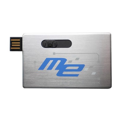 64 MB Retractable Metal Credit Card USB Flash Drive