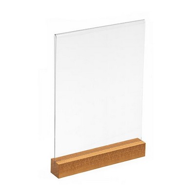 Maple Wood Countertop Sign Holder - 8.5w x 11h [1" Square Base]