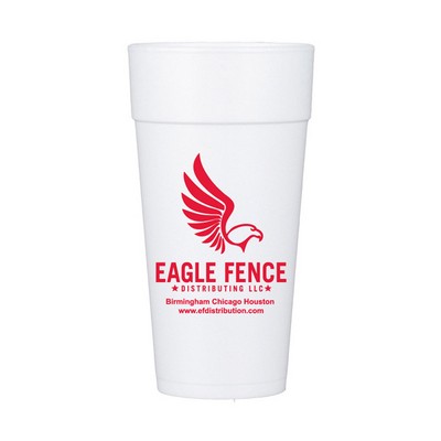 24 oz White Styrofoam Insulated Hot or Cold Foam Cup