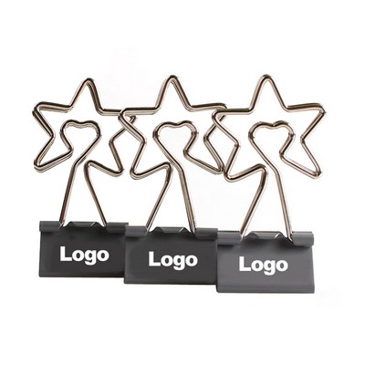 Star Heart Shape Metal Binder Clips