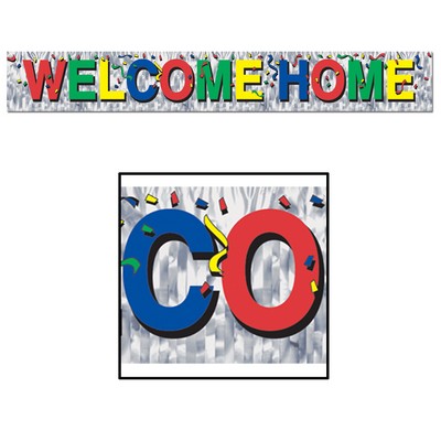 Metallic Welcome Home Fringe Banner