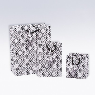 X-Large Damask Print Paper Tote Bag