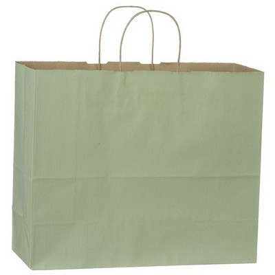 Tinted Natural Kraft Paper Vogue Shopping Bag w/Varnish Stripe (16"x6"x12")